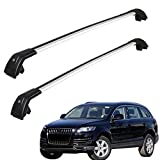 TUNTROL Lockable Roof Cross Bars Compatible with Audi Q7 2007-2014, Aluminum Top Rail Cargo Accesorries Rooftop Luggage Carrier Set