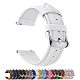 Fullmosa Genuine Leather Watch Strap, Adjustable Quick Release Replacable Bands for Men and Women, Fits Watch Lugs of 14mm, 16mm, 18mm, 19mm, 20mm, 22mm and 24mm (20mm,White)