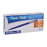 Paper Mate Flair Felt Tip Pens, 0.7mm, Medium Point, 12-Count (Blue)