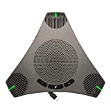 Conference Microphone Omnidirectional USB Speakerphone Microphone for 8-10 People Business Conference,360° Omnidirectional Microphone Intelligent DSP Noise Reduction for Video Meeting (Gray)