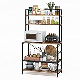 Moan Kitchen Baker’s Rack with Shelves, Microwave Stand 6-Tier Shelf with Storage (Rustic Brown)