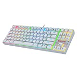 Redragon K552 Mechanical Gaming Keyboard RGB LED Backlit Wired with Anti-Dust Proof Switches for Windows PC (White, 87 Key Blue Switches)