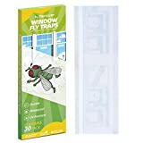 Kensizer 30-Pack Window Fly Traps for Indoors, Fly Paper Sticky Strips, Fly Catcher Clear Windows Trap for Home, House Fly Killer Lady Bug Traps