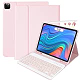 New iPad Pro 12.9 2022(6th Gen)Case with Keyboard for iPad 12.9-inch 4th/5th/3rd Generation 2020/2021/2018 with Smart Magic Wireless Keyboard - Bulit-in Pencil Holder - Auto Sleep/Wake Function, Pink