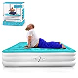 HOUSE DAY Twin Air Mattress with Built- Raised Electric Airbed with Built in Pump Fast Inflation Carry Bag Highest End Blow Up Bed, Inflatable Air Mattresses for Home Travel Twin Matress 74'x39'x18'