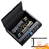 AINIRO Gun Safe for Pistols - Biometric Gun Safe for Handgun with Fireproof Document Bag, Quick-Access Gun Lock with Fingerprint Identification or Key Pad, Firearm Storage Home Bedside Nightstand Car