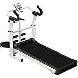 Treadmill for Seniors Elderly Walking - Home Compact Running Machine with Safety Handrails, Real-Time Heart Rate Monitoring, Manual Non-Electric Treadmill