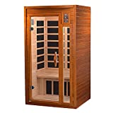 Dynamic Barcelona 1 to 2 Person Hemlock Wood Low EMF FAR Infrared Sauna For Home with LED Control Panel and Tempered Glass Door - Curbside Delivery
