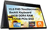 Newest HP Envy x360 2 in 1, 15.6' FHD Touchscreen business laptop, AMD Ryzen 5 5500U 6 cores (up to 4GHz Beat i7-7500U), 16GB RAM, 512GB PCIe SSD, Backlit-KB, FP Reader, Win11H, with 32GB USB Card