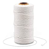 Cotton Bakers Twine,328 Feet 2MM Natural White Cotton String for Crafts,Gift Wrapping Twine,Arts & Crafts, Home Decor, Gift Packaging(White)