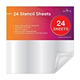 Easy Cut Stencil Sheet Set of 24 - 12”x12” Acetate Mylar for Cricut Vinyl Cutting – Craft Material
