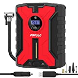 Dual-Power 150PSI Cordless Tire Inflator Portable Air Compressor, Rechargeable Battery Powered Tire Pump with USB Charge, 12v Car DC Electric Air Pump with Digital Pressure Gauge for Car, Bike etc