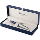 Waterman Carene Ballpoint Pen | Metal & Blue Lacquer | Chiselled Cap | Blue Ink | Gift Box