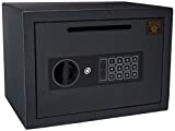 Drop Safe - Digital Safe Compact Steel Money Security Box with Keypad - Deposit Cash Easily – For Home or Business by Paragon Safe - Black