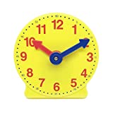 hand2mind Mini Geared Clock, Telling Time Teaching Clock, Learn to Tell Time Clock, Analog Learning Clock, Clock for Kids Learning to Tell Time, Teaching Time Classroom Clock (Set of 1)