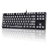 M87 Mac Layout Mechanical Keyboard, VELOCIFIRE 87-Key with Tactile Brown Switch, and LED White Backlit, Compatible with Mac (Black)