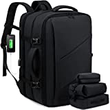 LOVEVOOK Carry on Backpack, Expandable 40L Travel Backpack Airline Approved, Waterproof Anti-Theft Backpack for Travel,17 Inch Laptop Backpack with USB Port for Men & Women, Black