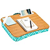 LapGear Designer Lap Desk with Phone Holder and Device Ledge - Aqua Trellis - Fits up to 15.6 inch Laptops - Style No. 45422