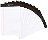 Amazon Basics Narrow Ruled 5 x 8-Inch Lined Writing Note Pads - 12-Pack (50-sheet ), White