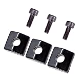 3 Pieces Locking Nut Block and Screws Guitar Cap Suitable for Tremolo Bridge Replacement Part (Black)