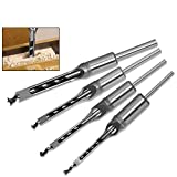 GAFeng 4pcs Square Hole Drill Bits Woodworking Mortising Chisel Set Kit Tool Set 1/4-Inch, 5/16-Inch, 3/8-Inch, 1/2-Inch