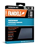 FANDELI | Waterproof Sandpaper Sheets, 400,320,220 Grit. 9' x 11', 230 mm x 280 mm, 25-Sheet Pack, Assorted Grits. for Metal, lacquers, Paint, Glass and Plastic. Use for Wet and Dry Sanding