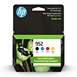 Original HP 952 Black, Cyan, Magenta, Yellow Ink Cartridges (4 Count -pack of 1) | Works with HP OfficeJet 8702, OfficeJet Pro 7720, 7740, 8210, 8710, 8720, 8730, 8740 Series | Eligible for Instant Ink | X4E07AN