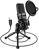 USB Microphone, TKGOU Computer Condenser Recording Microphones.for PC,PS4,Laptop,Desktop,Tripod Stand,Pop Filter,Shock Mount. for Gaming,Streaming,Podcast,YouTube,Voice Over,Skype,Twitch,Plug&Play Mic