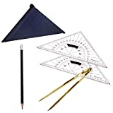Calyron Architect Triangular Set Boat Architectural Stationery Navigation Compasses Course Triangle & Positioning Triangle (33cm Each) Pencil Brass Nautical Divider Bag Set for Training Purposes