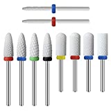 Ceramic Nail Drill Bits 10Pcs- 3/32 Nail Drill Bits Set for Acrylic Gel Nails Professional Nail Drill Bits Cuticle Remover Crystal nail extension nail removal