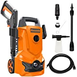 Electric Pressure Washer, Power Washer Car Wash Machine - MAX 3200 PSI 2.2 GPM with Adjustable Spray Nozzle Foam Cannon, High Pressure Hose, Detergent Tank, for Cleaning Home/Deck/Driveway/Patio/Fence