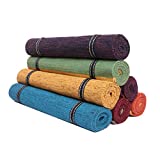 KD Willmax Cotton Yoga Mat Cotton Handmade Organic Cotton Yoga Earth Natural Elements Yoga Rug Hand Woven Washable 100% Organic Exercise Mat Highly Absorbent Mat Size 74 x 27 Inch (Air - Grey)
