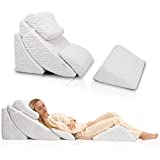 Betterhood 5pcs Orthopedic Bed Wedge Pillow Set, Adjustable Memory Foam Pillows, Post Surgery Foam for Back Support, Neck and Leg Pain Relief, Acid Reflux, Snoring for Sleeping, Sitting Pillow