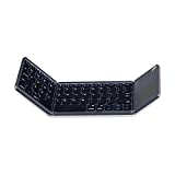 Foldable Bluetooth Keyboard with Touchpad, Aurtec Rechargeable Portable Wireless Mini Keyboard for PC Tablet, Samsung, Android, iOS, Smartphone-Dark Gray