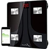 EnerPlex Scale for Body Weight - Bluetooth Compatible, Accurate Digital BMI Bathroom Scale for Weighing and Home Workout w/ Body Composition Analyzer & Smartphone Track App - Black