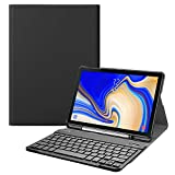 Fintie Keyboard Case for Samsung Galaxy Tab S4 10.5 2018 Model SM-T830/T835/T837, Slim Shell Lightweight Stand Cover with Detachable Wireless Bluetooth Keyboard, Black