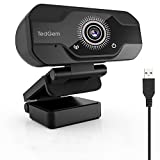 Webcam, TedGem Webcam for Laptop USB, PC Camera Webcam with Microphone for Streaming, Video Calling and Recording, Gaming, Supports Windows, Android, Linux (Black)