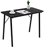 Computer Desk 40 inch Kids Writing Desk for Small Spaces Students Study Table Home Office Wood Work Desk for Corner Bedroom Modern Portable Laptop Desk for School PC Gaming, Black