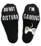 Horande Novelty Cotton Socks Do Not Disturb Socks Funny Gifts for Men Women Gamers, Black, Medium