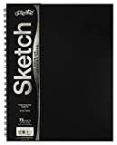 UCreate Poly Cover Sketch Book, Heavyweight, 9' x 12', Black, 75 Sheets
