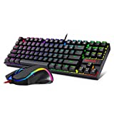 Redragon K552-RGB-BA Mechanical Gaming Keyboard and Mouse Combo Wired RGB LED Backlit 60% with Arrow Key Keyboard & 7200 DPI Mouse for Windows PC Gamers (Tenkeyless Keyboard Mouse Set)