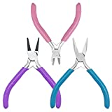 3Pieces Jewelry Pliers,Jewelry Making Plier Tool Set with Needle Nose Plier Round Nose Plier Bent Nose Plier,Wire Cutters for Jewelry Beading Repair,DIY Crafts,Wire Wrapping