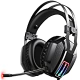 Mifanstech V-10 Gaming Headset for Xbox One PS4 PS5 PC with 7.1 Surround Sound and 50mm Drivers, Over Ear 3.5mm Stereo Wired Headphones with Noise Cancelling Mic for Laptop Mac