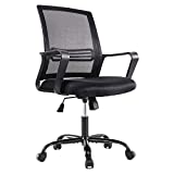 Smugdesk Ergonomic Mid Back Breathable Mesh Swivel Desk Chair with Adjustable Height and Lumbar Support Armrest for Home, Office, and Study, Black