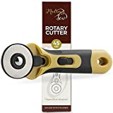 Madam Sew 45mm Rotary Cutter for Fabric – Roller Cutter Wheel for Sewing, Quilting and Paper – Ergonomic Cloth Cutting Tool with Tungsten Steel Blade and Blade Guard for Wool, Cotton and Fleece