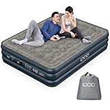 iDOO Queen Air Mattress, Blow Up Mattress with Built-in Pump, 3 Mins Quick Self-Inflation/Deflation, Comfortable Top Surface Inflatable Airbed for Home Portable Camping Travel, 80x60x18in, 650lb MAX