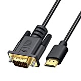 HDMI to VGA Cable, Gold-Plated Computer HDMI to VGA Monitor Cable Adapter 6 Feet Male to MaleCord for Computer, Desktop, Laptop, PC, Monitor, Projector, HDTV, and More (NOT Bidirectional) -1.83M