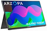 Arzopa Portable Monitor 15.6'' FHD 1080P Portable Laptop Monitor IPS Computer External Screen USB C HDMI Display w/Smart Cover for PC MAC Phone Xbox PS5