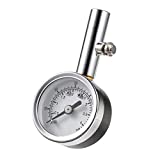 CZC AUTO Heavy Duty Tire Pressure Gauge Reader Checker 0-60PSI, ANSI B40.1 Accurate Mechanical Air Gage, Chrome Plated Single Chuck Dial Wheel Pressure Tester for Motorcycle Bike Car RV Bicycle