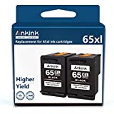 Ankink 65xl Black Ink Cartridge for HP 65 HP65 XL HP65XL Fit for Envy 5000 5010 5014 5052 5055 5070 DeskJet 2600 2622 2640 2652 2655 3700 3752 3755 Printer | HP65 Higher Yield Ink Combo Pack 2 Pcs